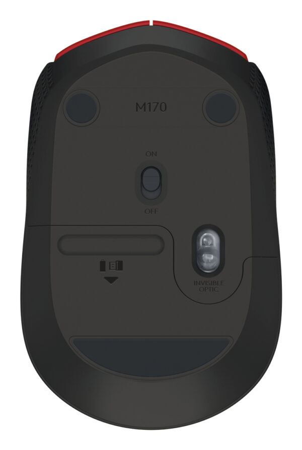 Logitech M170 - Ratón - diestro y zurdo - inalámbrico - 2.4 GHz - receptor inalámbrico USB - rojo - Imagen 3