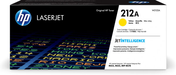 HP 212A - Amarillo - original - LaserJet - cartucho de tóner (W2122A) - para Color LaserJet Enterprise M555, MFP M578; LaserJet Enterprise Flow MFP M578