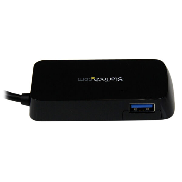 StarTech.com Adaptador Concentrador Hub Ladrón USB 3.0 Super Speed 4 Puertos Salidas Portátil para Ordenador Portátil - Negro (ST4300MINU3B) - Hub - 4 x SuperSpeed USB 3.0 - sobremesa - para P/N: FCREADMICRO3, MSDREADU3CA, USB3S2ESATA3 - Imagen 4