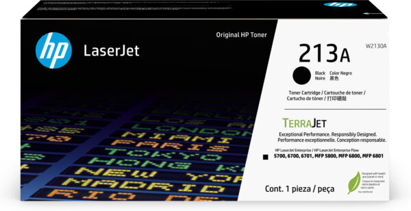 HP 213A - Negro - original - LaserJet - cartucho de tóner (W2130A) - para Color LaserJet Enterprise 67XX, MFP 5800; LaserJet Enterprise Flow MFP 5800, MFP 6800 - Imagen 2