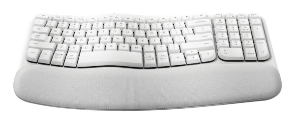 Logitech Ergo Series Wave Keys Wireless Ergonomic Keyboard with Cushioned Palm Rest, Off-white - Teclado - con reposamanos acolchado - inalámbrico - Bluetooth LE - blanco hueso - Imagen 3