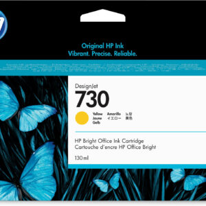 HP 730 - 130 ml - amarillo - original - DesignJet - cartucho de tinta - para DesignJet SD Pro MFP, T1600, T1600dr, T1700, T1700dr, T1708, T1708dr, T2600, T2600dr