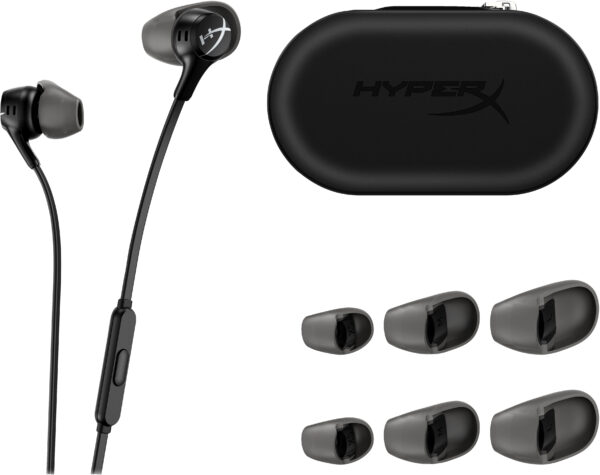 HyperX Cloud Earbuds II - Auriculares internos con micro - en oreja - cableado - conector de 3,5 mm - negro - Imagen 3