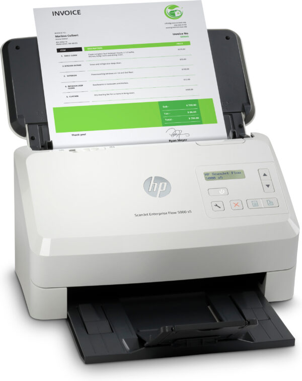 HP ScanJet Enterprise Flow 5000 s5 - Escáner de documentos - CMOS / CIS - a dos caras - 216 x 3100 mm - 600 ppp x 600 ppp - hasta 65 ppm (mono) / hasta 65 ppm (color) - Alimentador automático de documentos (ADF) (80 hojas) - hasta 7500 exploraciones por día - USB 3.0 - Imagen 4