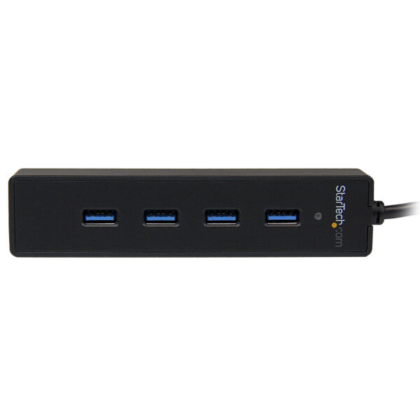 StarTech.com Adaptador Concentrador Hub Ladrón USB 3.0 Super Speed 4 Puertos Salidas Portátil para Laptop Ordenador - Negro - Hub - 4 x SuperSpeed USB 3.0 - sobremesa - para P/N: FCREADMICRO3, MSDREADU3CA - Imagen 3