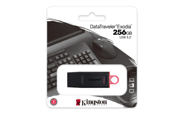Kingston DataTraveler Exodia - Unidad flash USB - 256 GB - USB 3.2 Gen 1 - negro/rosa - Imagen 7