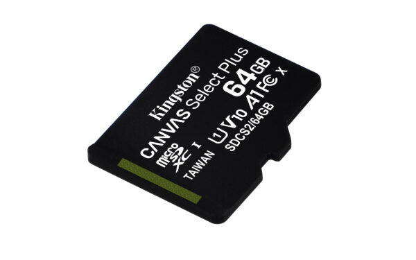 Kingston Canvas Select Plus - Tarjeta de memoria flash (adaptador microSDXC a SD Incluido) - 64 GB - A1 / Video Class V10 / UHS Class 1 / Class10 - microSDXC UHS-I - Imagen 5