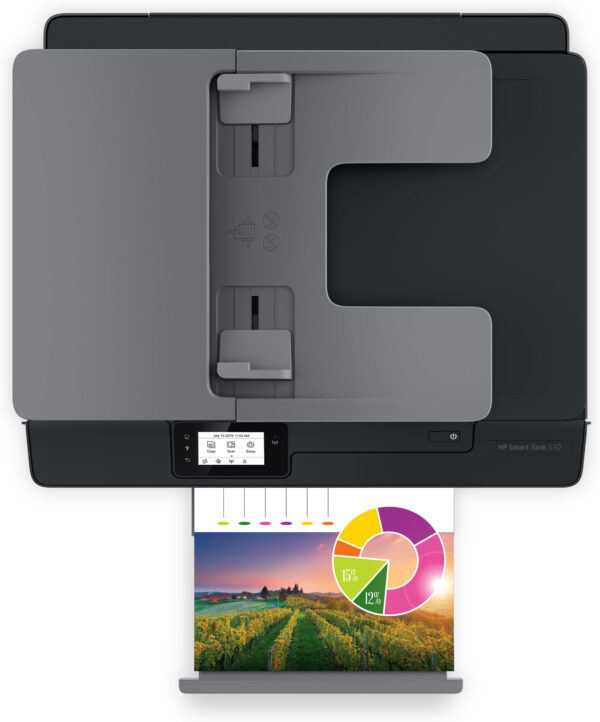 HP Smart Tank 530 - Impresora multifunción - color - chorro de tinta - Legal (216 x 356 mm) (original) - A4/Legal (material) - hasta 10 ppm (copiando) - hasta 11 ppm (impresión) - 100 hojas - USB 2.0, Wi-Fi(n), Bluetooth - Imagen 13