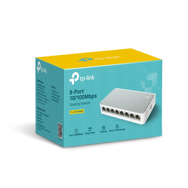 TP-Link TL-SF1008D 8-Port 10/100Mbps Desktop Switch - Conmutador - 8 x 10/100 - sobremesa - Imagen 4