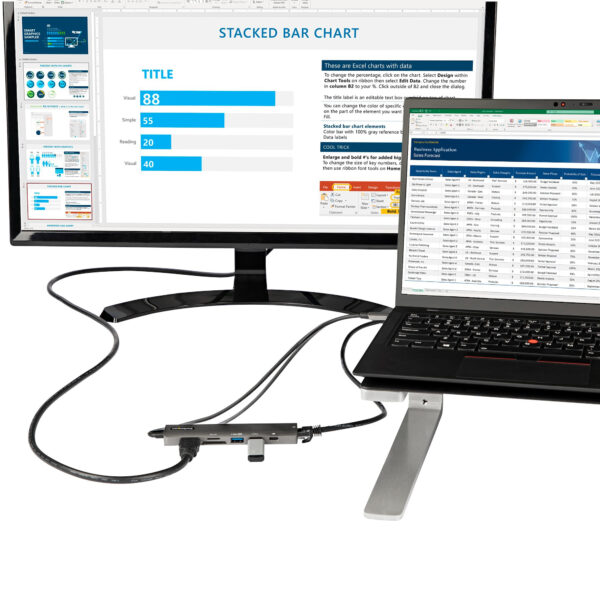 StarTech.com Adaptador Multipuertos USB C - Docking Station USB Tipo C a HDMI 2.0 4K 60Hz - Entrega de Alimentación 100W Pass-through - SD - MicroSD - Hub USB 3.0 de 2 Puertos - GbE (DKT30CHSDPD1) - Estación de conexión - USB-C / Thunderbolt 3 - HDMI - 1GbE - Imagen 6