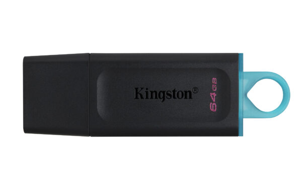 Kingston DataTraveler Exodia - Unidad flash USB - 64 GB - USB 3.2 Gen 1 - negro con turquesa - Imagen 2