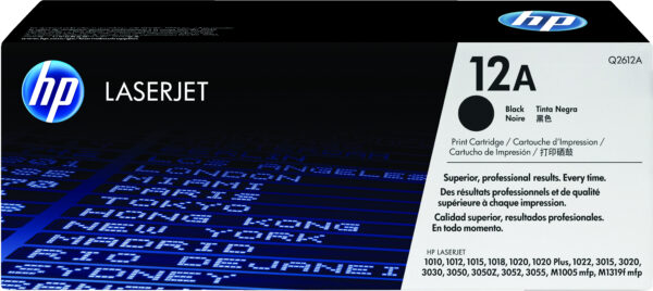 HP 12A - Negro - original - LaserJet - cartucho de tóner (Q2612A) - para LaserJet 1010, 1012, 1015, 1018, 1020, 1022, 3015, 3020, 3030, 3050, 3052, 3055, M1005 - Imagen 2