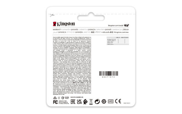 Kingston DataTraveler Onyx - Unidad flash USB - 64 GB - USB 3.2 Gen 1 - negro mate - Imagen 8