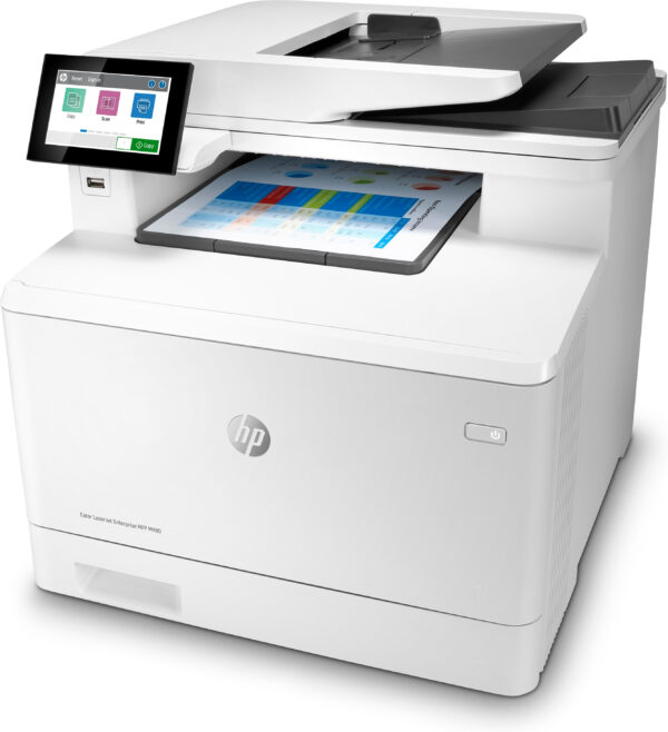 HP Color LaserJet Enterprise MFP M480f - Impresora multifunción - color - laser - Legal (216 x 356 mm) (original) - A4/Legal (material) - hasta 28 ppm (copiando) - hasta 29 ppm (impresión) - 300 hojas - 33.6 Kbps - USB 2.0, Gigabit LAN, host USB 2.0 - Imagen 3