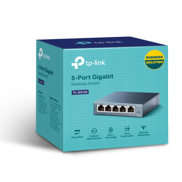 TP-Link TL-SG105 5-Port Metal Gigabit Switch - Conmutador - sin gestionar - 5 x 10/100/1000 - sobremesa - Imagen 4