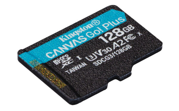 Kingston Canvas Go! Plus - Tarjeta de memoria flash (adaptador microSDXC a SD Incluido) - 128 GB - A2 / Video Class V30 / UHS-I U3 / Class10 - microSDXC UHS-I - Imagen 5