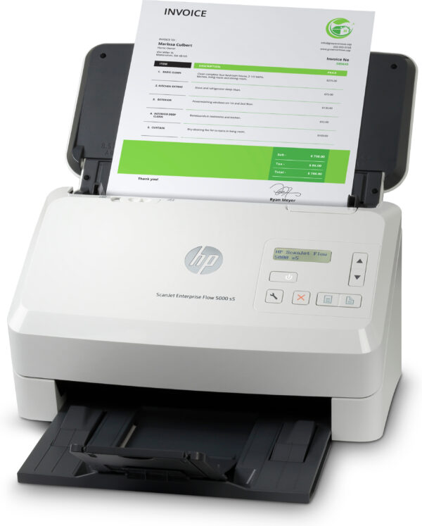HP ScanJet Enterprise Flow 5000 s5 - Escáner de documentos - CMOS / CIS - a dos caras - 216 x 3100 mm - 600 ppp x 600 ppp - hasta 65 ppm (mono) / hasta 65 ppm (color) - Alimentador automático de documentos (ADF) (80 hojas) - hasta 7500 exploraciones por día - USB 3.0 - Imagen 3