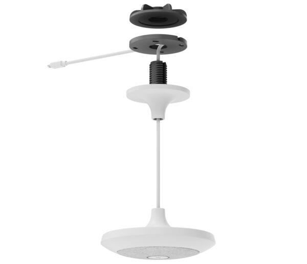 Logitech - Kit de montaje (montaje de techo, soporte del micrófono) - para micrófono - blanco - se puede instalar en el techo, colgante - para Rally Mic Pod; Room Solution Large - Imagen 2