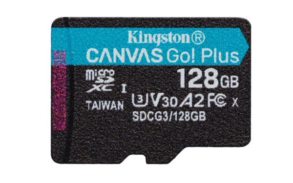 Kingston Canvas Go! Plus - Tarjeta de memoria flash (adaptador microSDXC a SD Incluido) - 128 GB - A2 / Video Class V30 / UHS-I U3 / Class10 - microSDXC UHS-I - Imagen 4