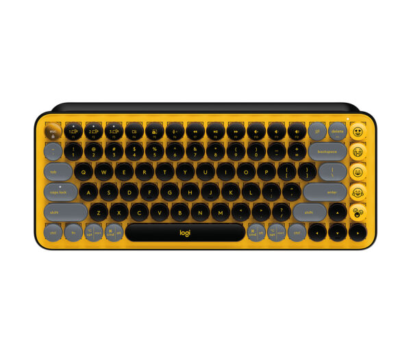Logitech POP Keys - Teclado - inalámbrico - Bluetooth LE, Bluetooth 5.1 - QWERTY - EE. UU. - interruptor: Brown Tactile - amarillo - Imagen 2