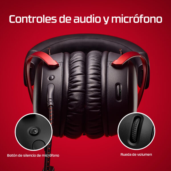 HyperX Cloud 3 - Auricular - tamaño completo - cableado - USB, conector de 3,5 mm - negro, rojo - Imagen 4