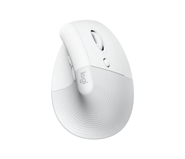 Logitech Lift Vertical Ergonomic Mouse - Ratón vertical - ergonómico - 6 botones - inalámbrico - Bluetooth, 2.4 GHz - receptor de USB Logitech Logi Bolt - blanco hueso - Imagen 4