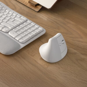 Logitech Lift Vertical Ergonomic Mouse - Ratón vertical - ergonómico - 6 botones - inalámbrico - Bluetooth, 2.4 GHz - receptor de USB Logitech Logi Bolt - blanco hueso