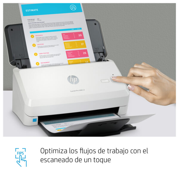 HP Scanjet Pro 2000 s2 Sheet-feed - Escáner de documentos - CMOS / CIS - a dos caras - 216 x 3100 mm - 600 ppp x 600 ppp - hasta 35 ppm (mono) - Alimentador automático de documentos (ADF) (50 hojas) - hasta 3500 exploraciones por día - USB 3.0 - Imagen 4