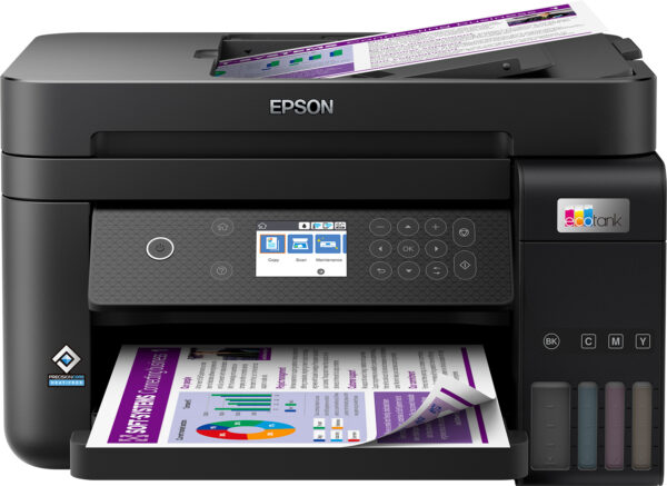 Epson EcoTank L6270 - Impresora multifunción - color - chorro de tinta - rellenable - 216 x 297 mm (original) - 215.9 x 1200 mm (material) - hasta 11 ppm (copiando) - hasta 15.5 ppm (impresión) - 250 hojas - USB 2.0, LAN, Wi-Fi(n)