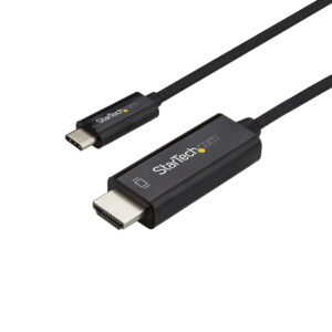 StarTech.com Cable de 1m USB C a HDMI - Cable Adaptador de Vídeo USB Tipo C a HDMI 2.0 4K de 60Hz - Compatible con Thunderbolt 3 - Portátil a Monitor HDMI - Modo Alt DP 1.2 HBR2 - Negro (CDP2HD1MBNL) - Cable adaptador - 24 pin USB-C macho a HDMI macho - 1 m - negro - admite 4K60Hz (3840 x 2160) - para P/N: TB4CDOCK