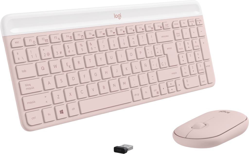 Logitech - Keyboard and mouse set - Spanish - Wireless - Rose