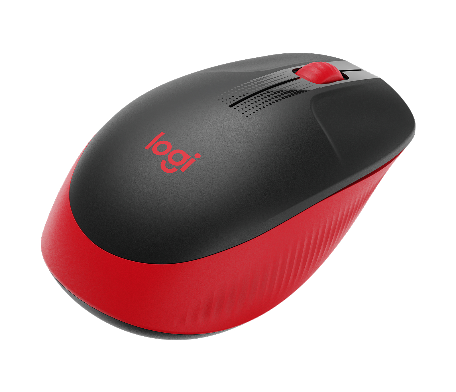 Logitech M190 - Ratón - óptico - 3 botones - inalámbrico - receptor inalámbrico USB - rojo