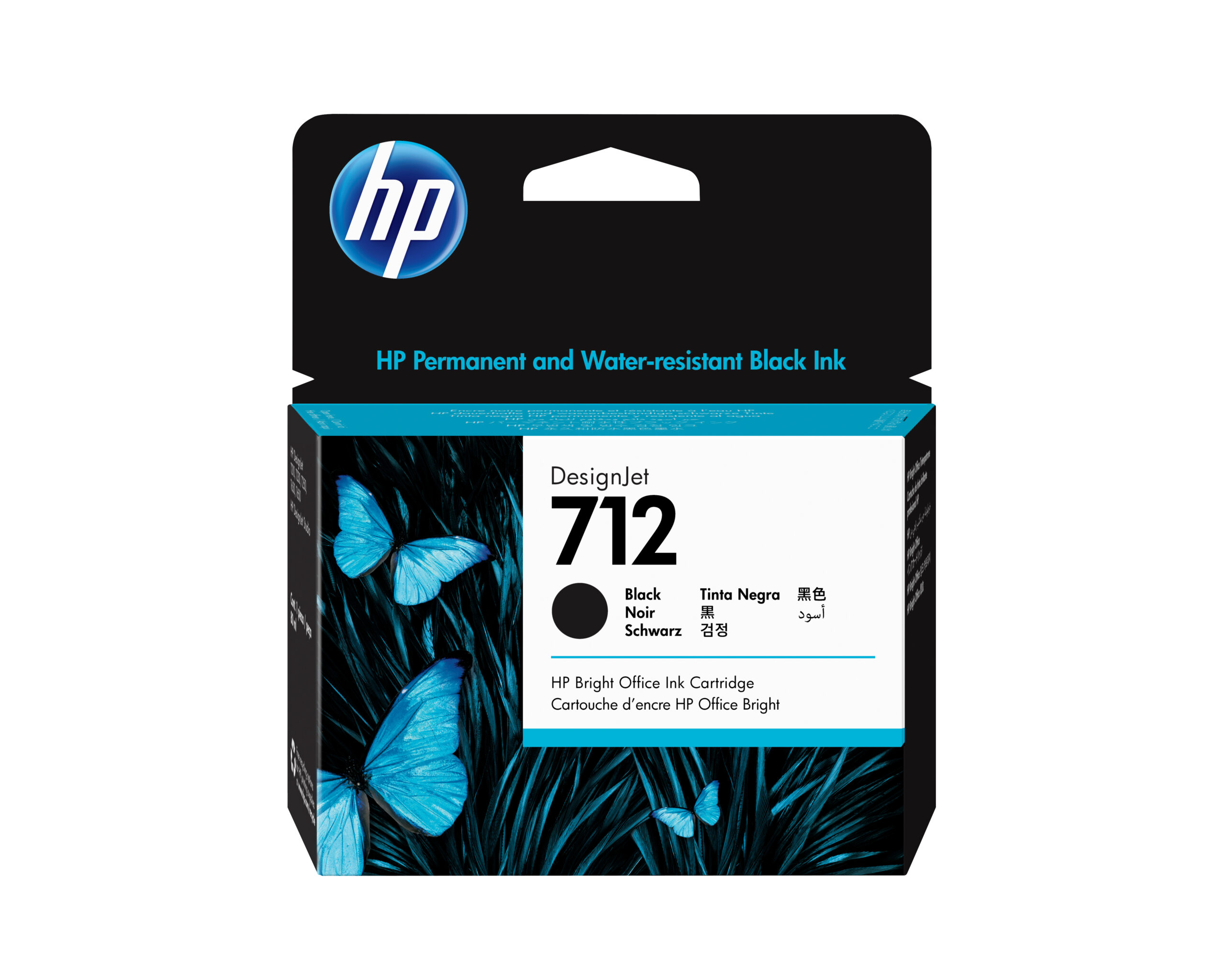 HP 712 - 80 ml - negro - original - DesignJet - cartucho de tinta - para DesignJet Studio, T210, T230, T250, T630, T650