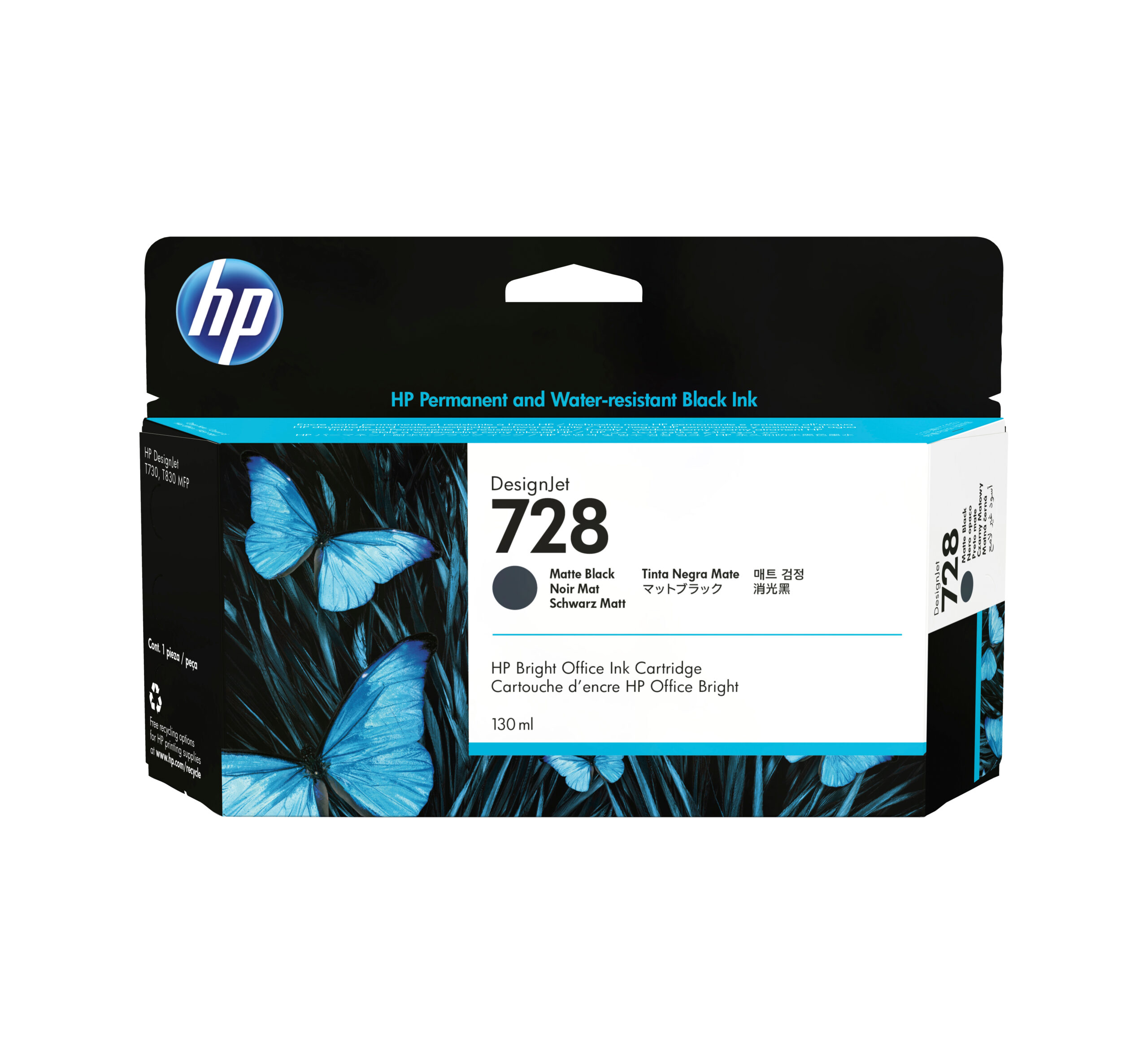 HP 728 - 130 ml - negro mate - original - DesignJet - cartucho de tinta - para DesignJet T730, T830