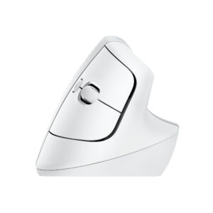 Logitech Lift Vertical Ergonomic Mouse - Ratón vertical - ergonómico - 6 botones - inalámbrico - 2.4 GHz, Bluetooth - receptor de USB Logitech Logi Bolt - blanco hueso