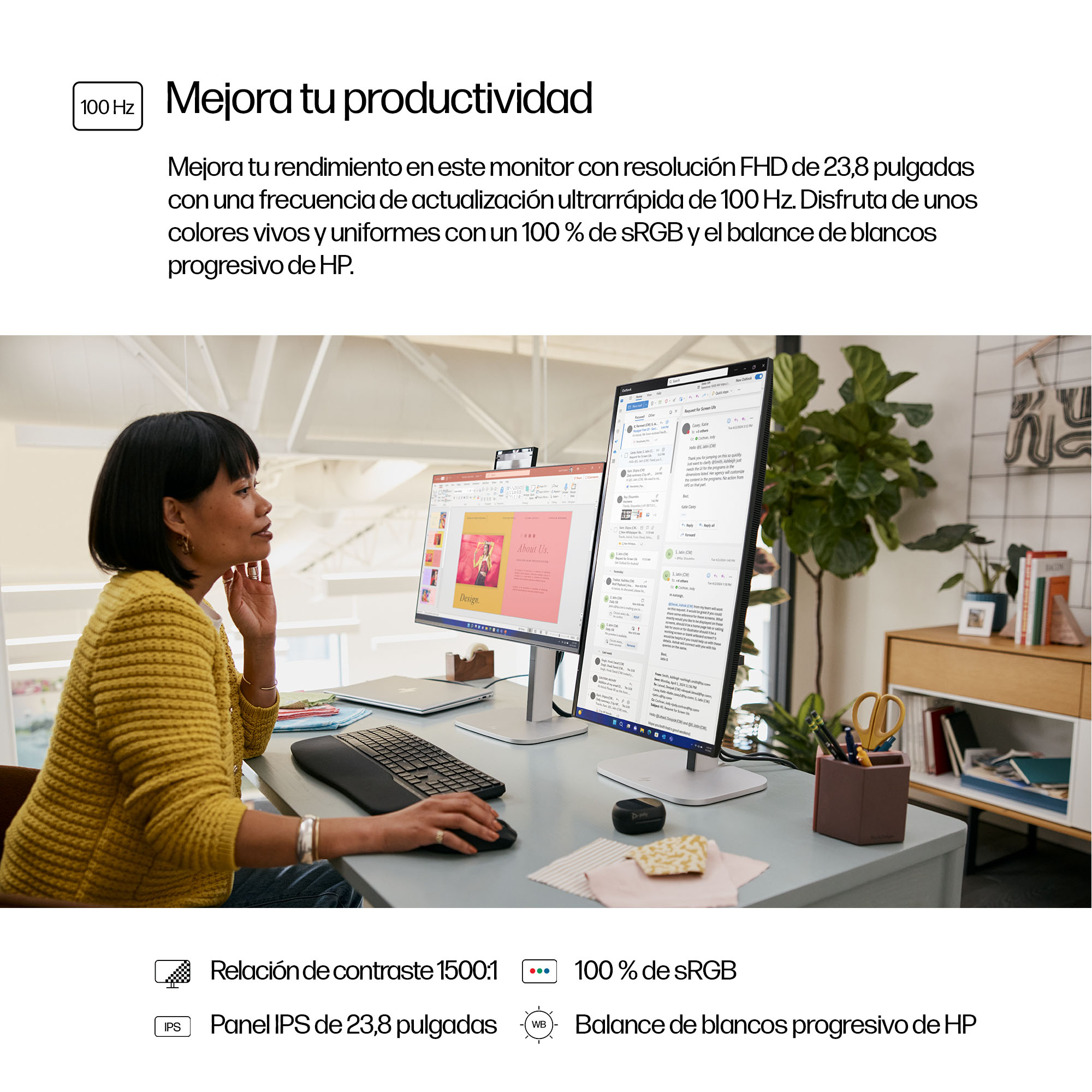 HP - LED-backlit LCD monitor - 23.8" - S5 Pro 524pf