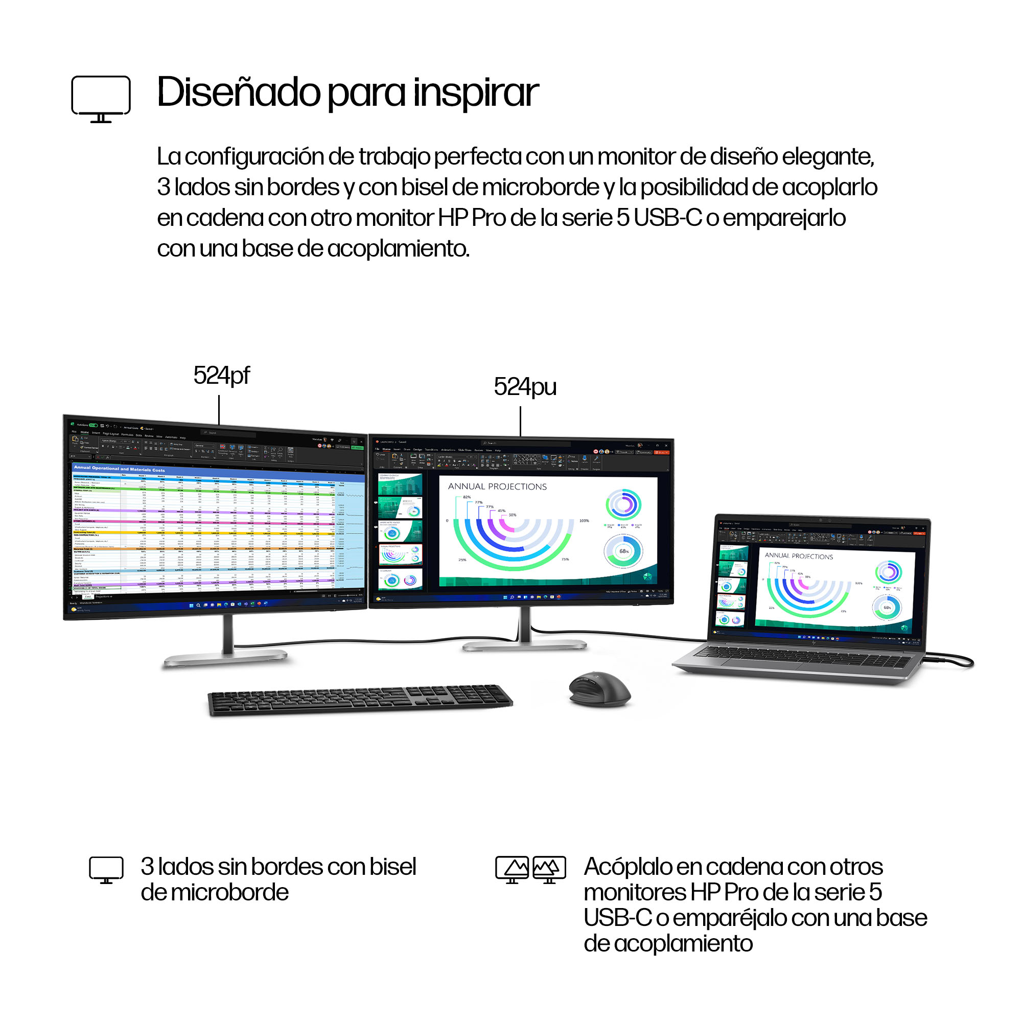 HP - LED-backlit LCD monitor - 23.8" - S5 Pro 524pf