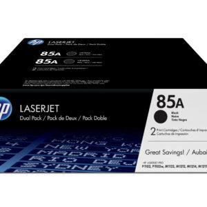 HP 85A - Paquete de 2 - negro - original - LaserJet - cartucho de tóner (CE285AD) - para LaserJet Pro M1132 MFP, M1212nf MFP, M1217nfw MFP, P1102, P1102s, P1102W, P1109, P1109W