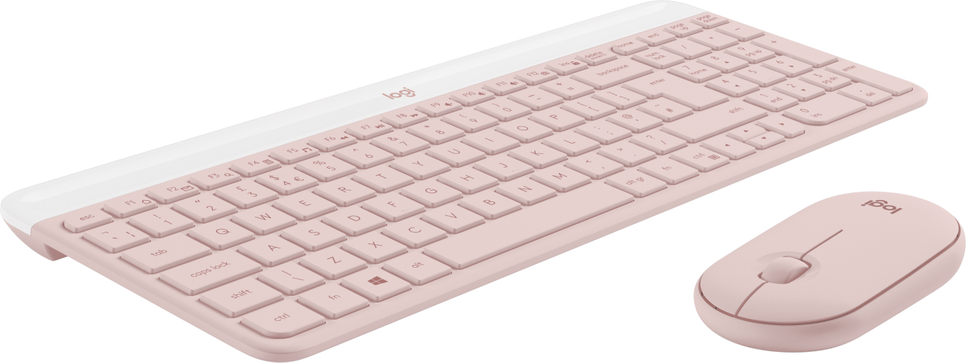 Logitech - Keyboard and mouse set - Spanish - Wireless - Rose