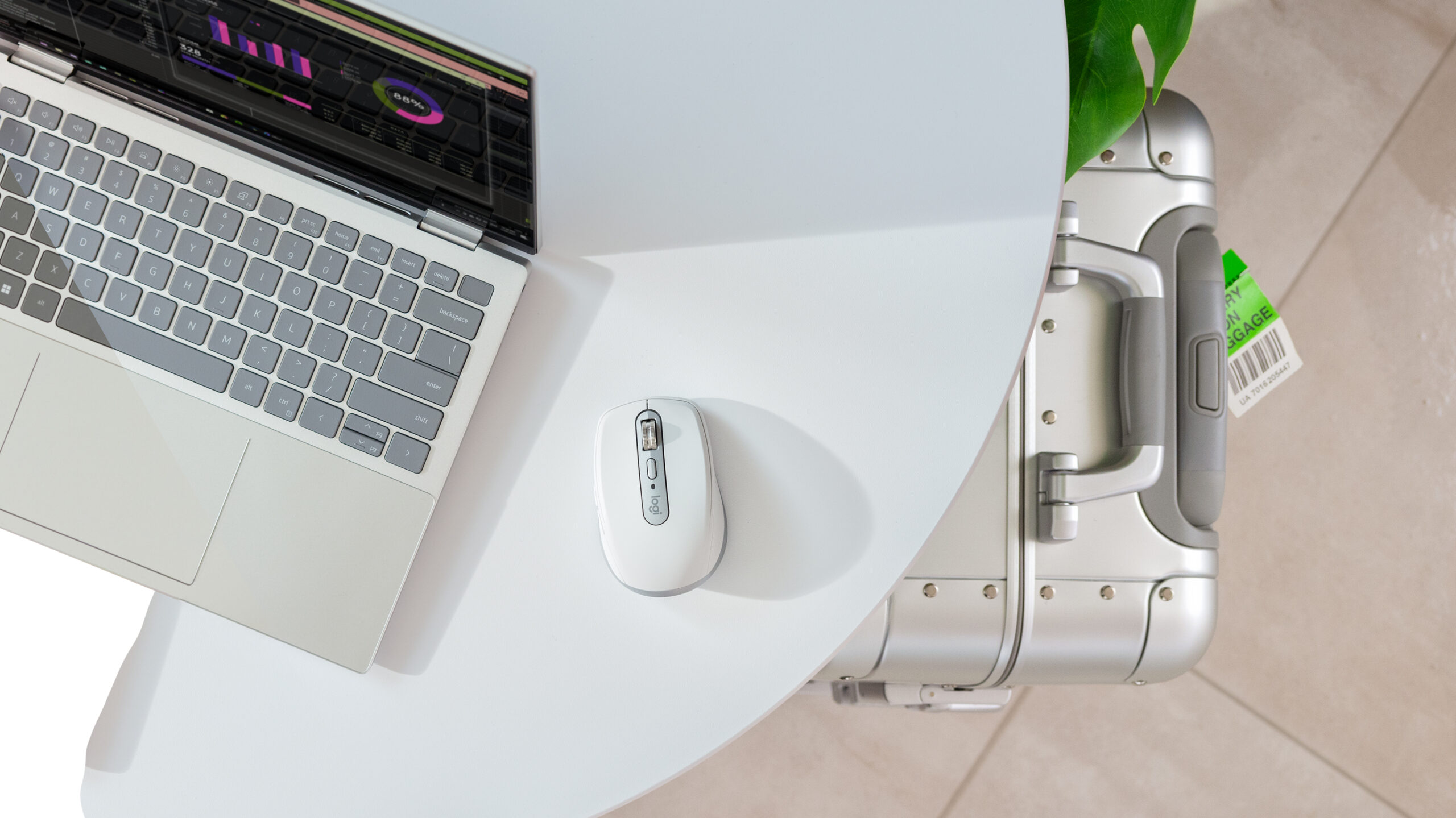 Logitech MX Anywhere 3S - Ratón - óptico - 6 botones - inalámbrico - Bluetooth - receptor de USB Logitech Logi Bolt - gris pálido