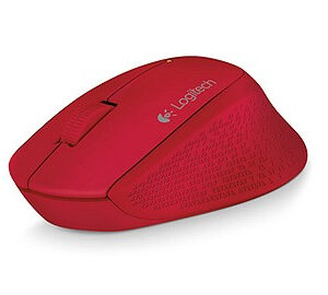 Logitech M280 - Ratón - diestro - óptico - 3 botones - inalámbrico - 2.4 GHz - receptor inalámbrico USB - rojo