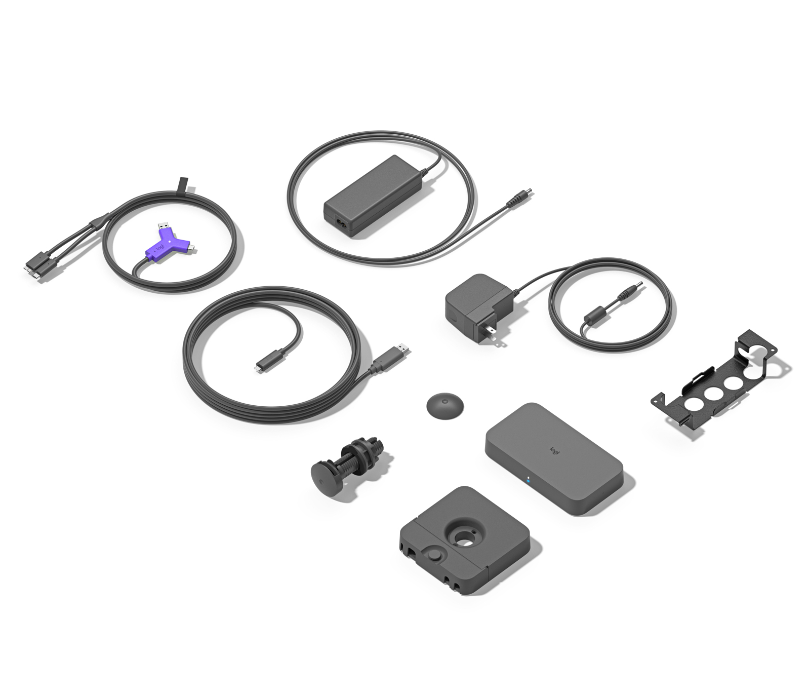 Logitech Swytch Laptop Link for Video Conferencing in Meeting Rooms - Hub - 2 x HDMI + 1 x SuperSpeed USB + 2 x USB-C - sobremesa