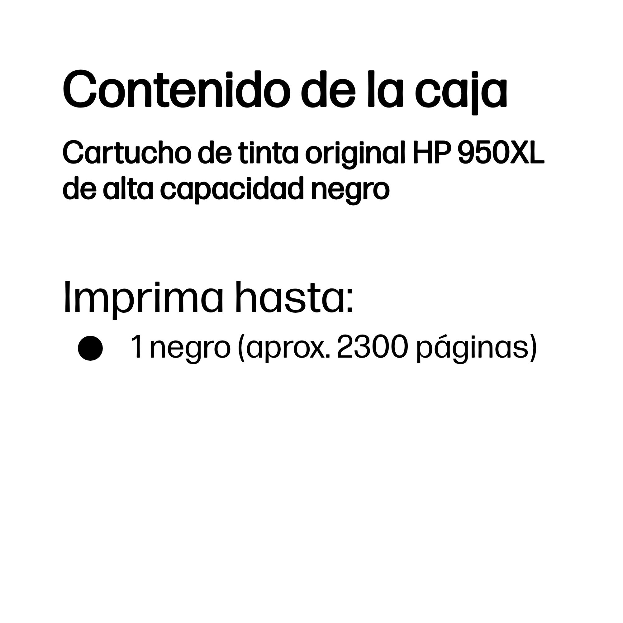 HP 950XL - 53 ml - Alto rendimiento - negro - original - cartucho de tinta - para Officejet Pro 251dw, 276dw, 8100, 8600, 8610, 8620, 8630