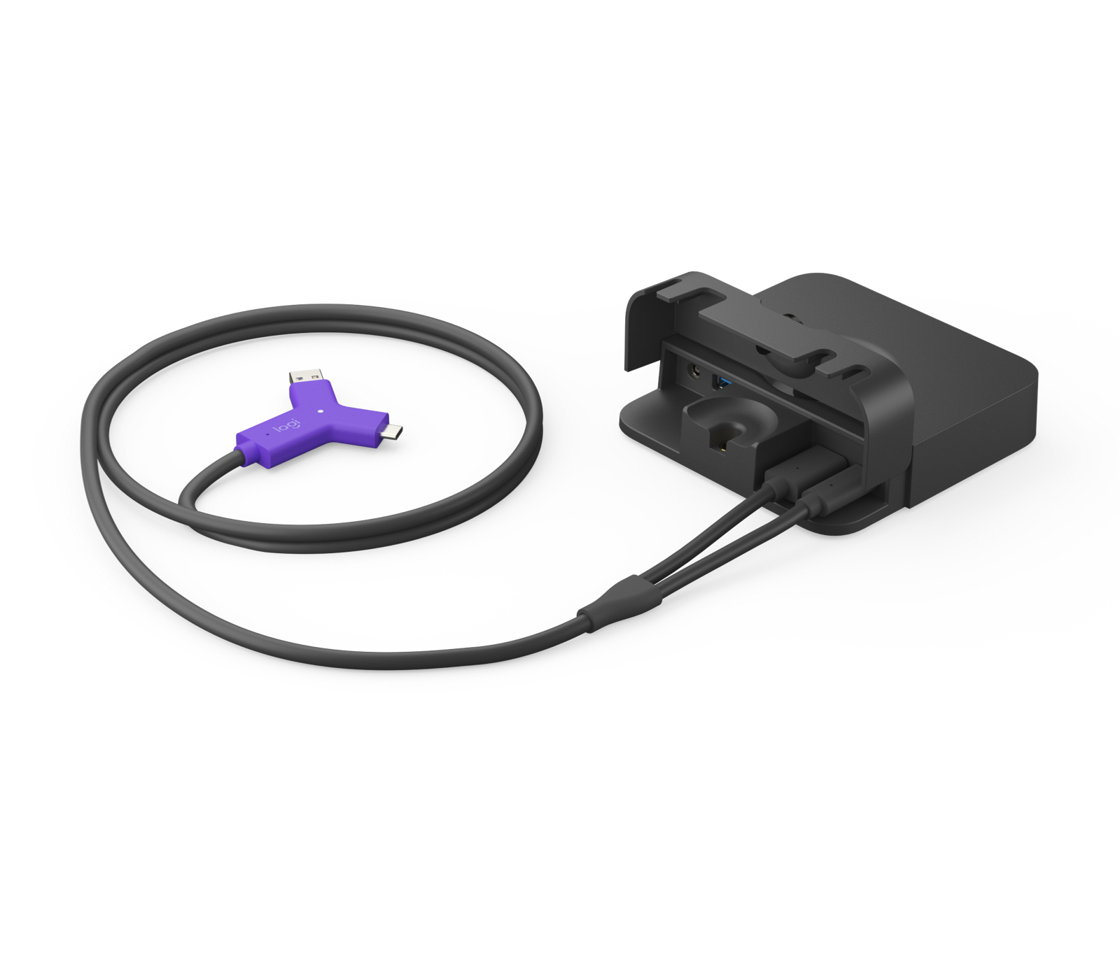 Logitech Swytch Laptop Link for Video Conferencing in Meeting Rooms - Hub - 2 x HDMI + 1 x SuperSpeed USB + 2 x USB-C - sobremesa