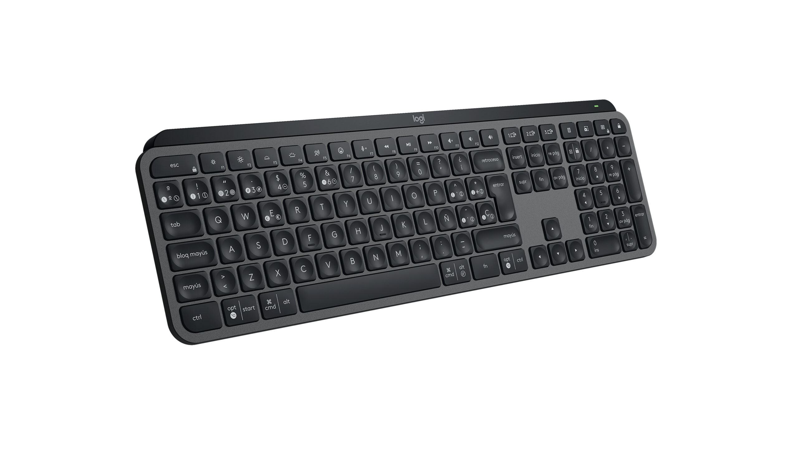 Logitech MX Keys S - Teclado - retroiluminación - inalámbrico - Bluetooth LE - QWERTY - español - interruptor: tecla de tijera - grafito