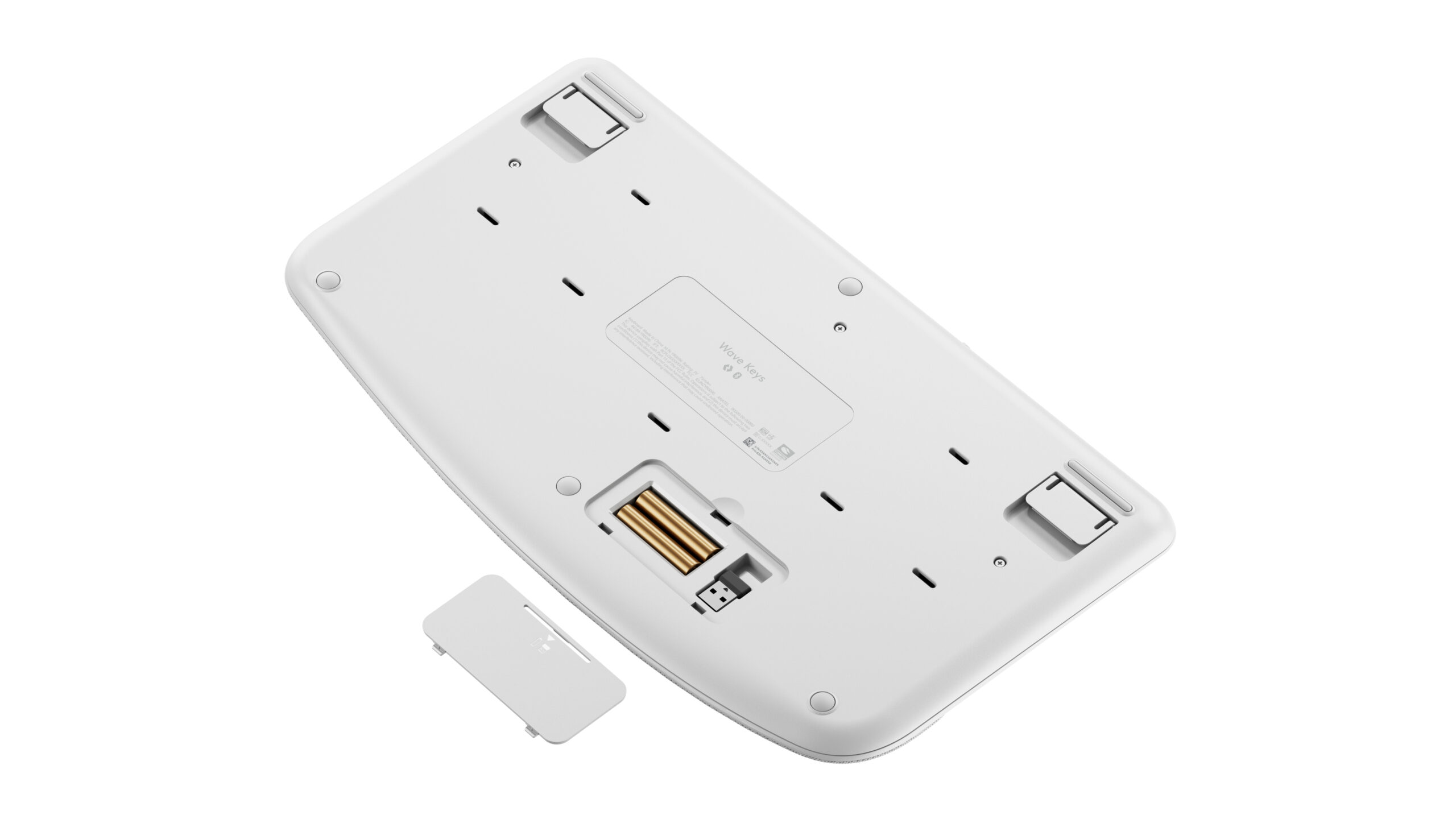 Logitech Ergo Series Wave Keys Wireless Ergonomic Keyboard with Cushioned Palm Rest, Off-white - Teclado - con reposamanos acolchado - inalámbrico - Bluetooth LE - blanco hueso