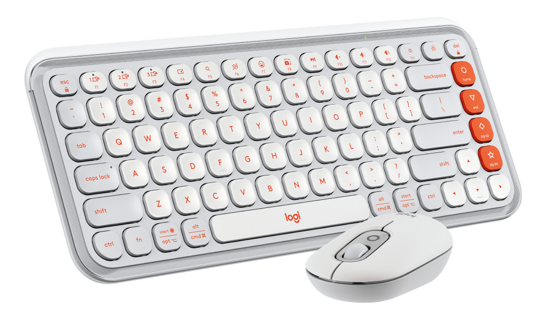 Logitech Pop Icon Combo - Keyboard and mouse set - Spanish (Latin American) - Off white