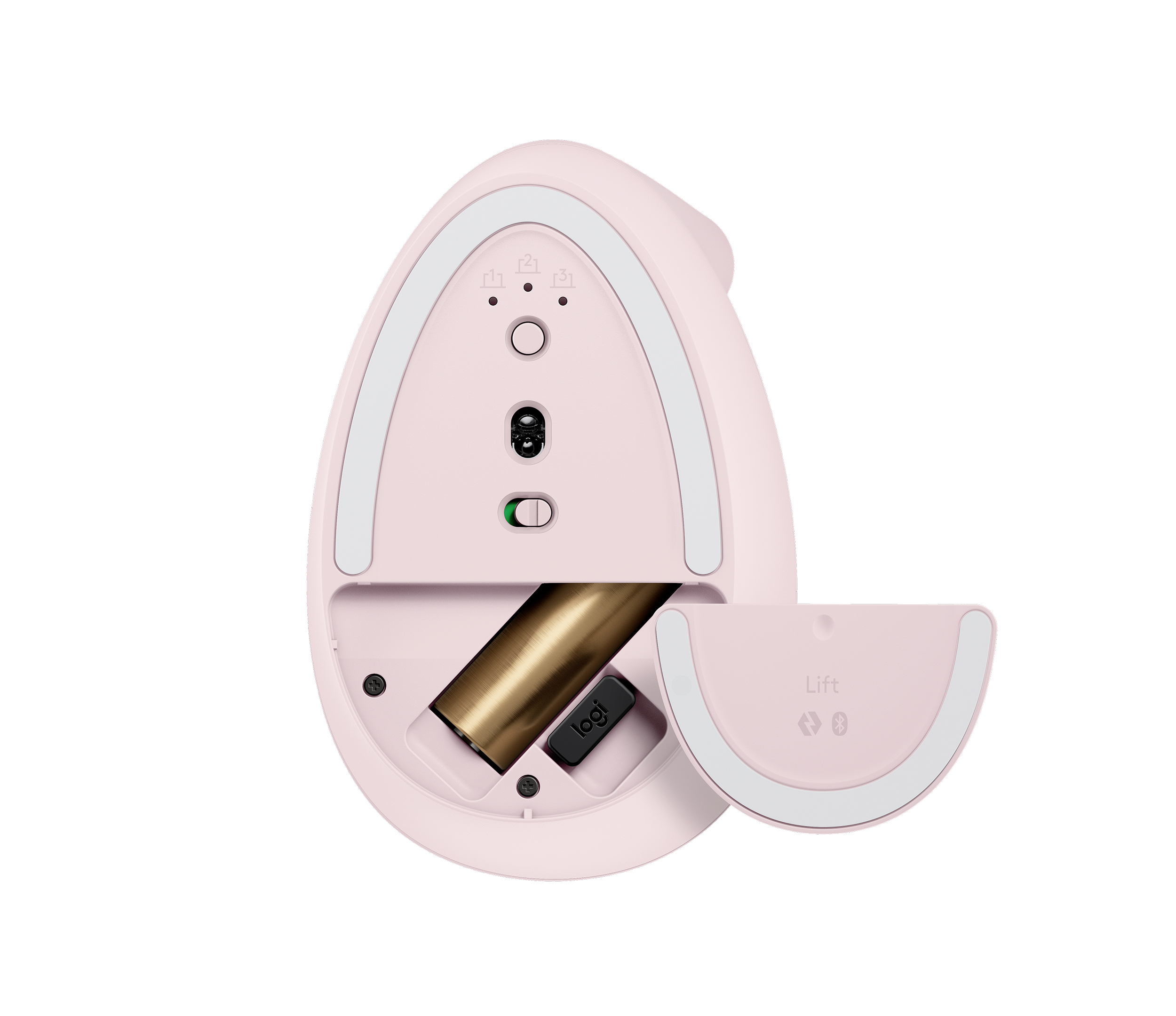 Logitech Lift Vertical Ergonomic Mouse - Ratón vertical - ergonómico - 6 botones - inalámbrico - 2.4 GHz, Bluetooth - receptor de USB Logitech Logi Bolt - rosa