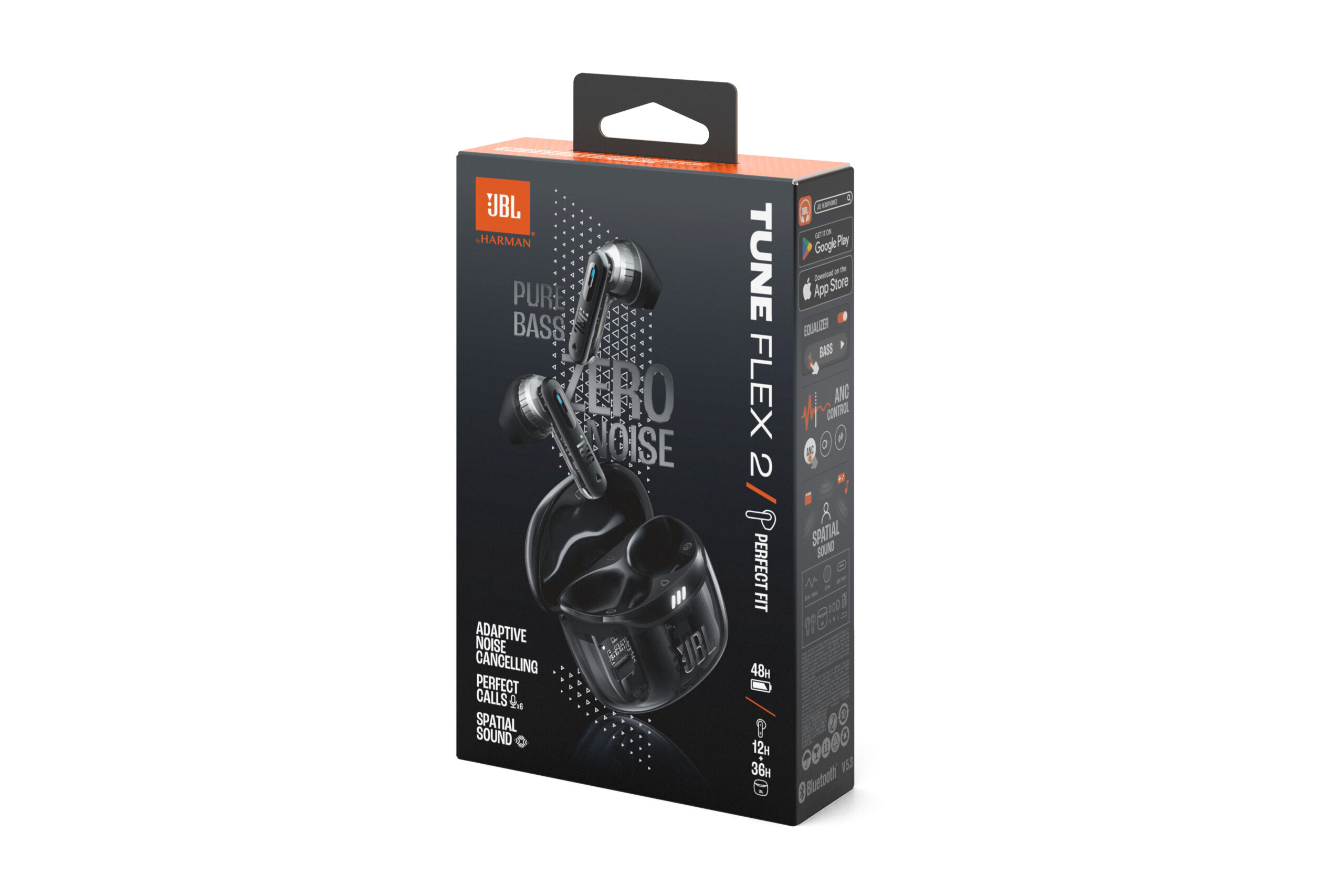JBL - Headphones - Wireless - Tune Flex 2 TWS Ghost Black