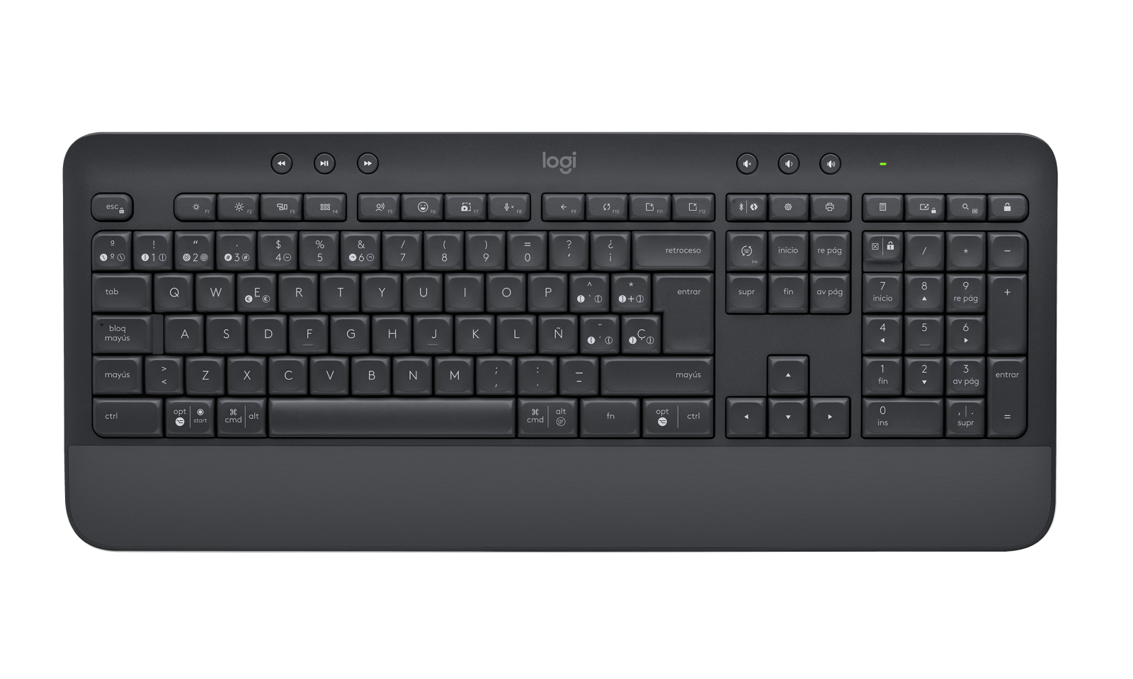 Logitech Signature K650 - Teclado - inalámbrico - Bluetooth 5.1 - QWERTY - Spanish - Grafito